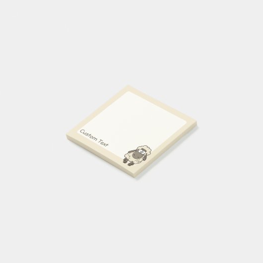 ヒツジの漫画ベージュ ポストイット (アングル)