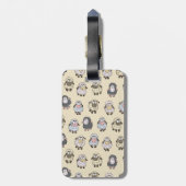 ヒツジの漫画ベージュ ラゲッジタグ (裏面縦)