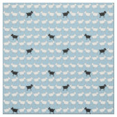 ヒツジの白い黒いおもしろいの群れ ファブリック (見本)