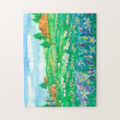 ヒツジの納屋ワイルドフラワーランドスケープ ジグソーパズル (縦)