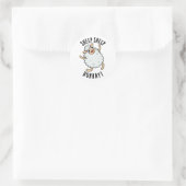 ヒツジの群れおもしろい動物パン ラウンドシール (バッグ)