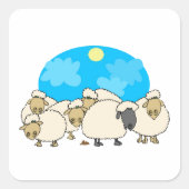 ヒツジの群れ スクエアシール (正面)