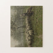 ヒツジの群、アントンの藤色を持つShepherdess ジグソーパズル (縦)