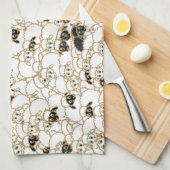 ヒツジの群 キッチンタオル (四つ折り)