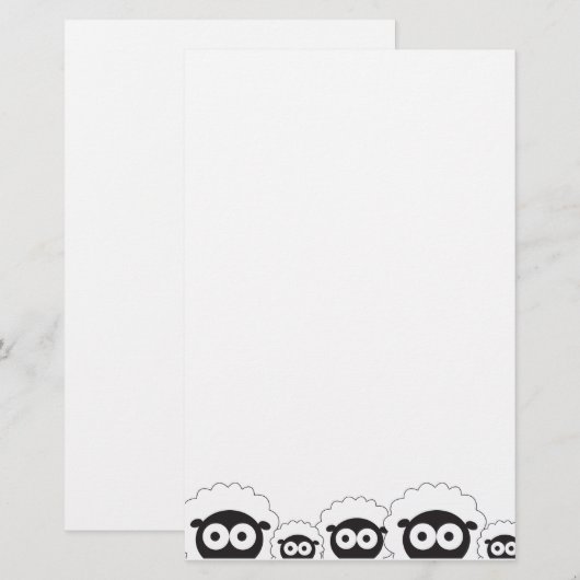 ヒツジの群 便箋 (正面/裏面)