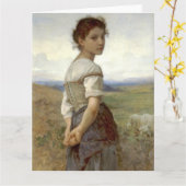 ヒツジの若者1885年 カード (黄色い花)