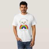 ヒツジの虹の甘い動物カラフル羊の甘い Tシャツ (正面フル)