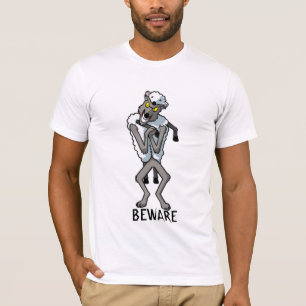 ヒツジの衣類のオオカミの用心して下さい Tシャツ