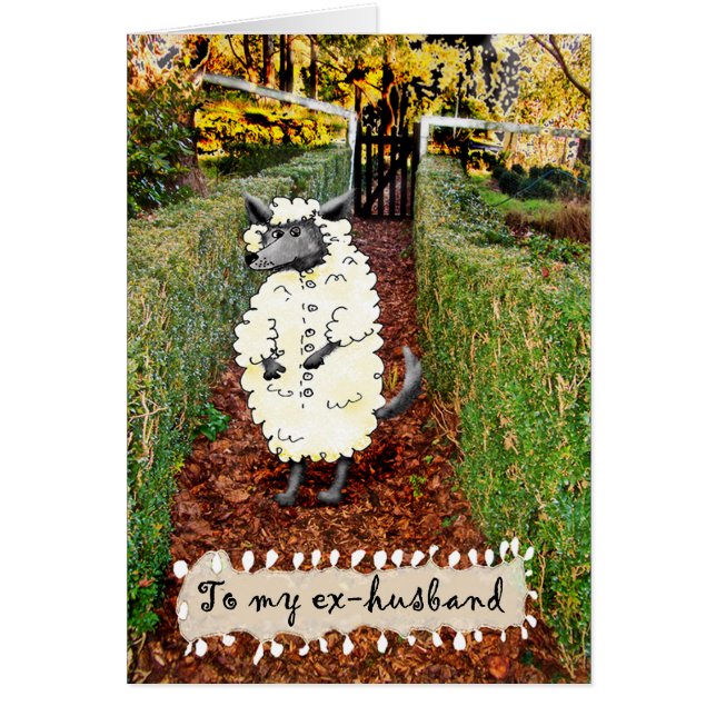 ヒツジの衣類のオオカミ、先夫へ、ユーモア (正面)