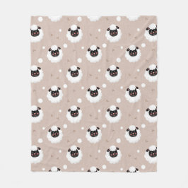 ヒツジの農場の動物の最も可愛いデザイン白黒 フリースブランケット