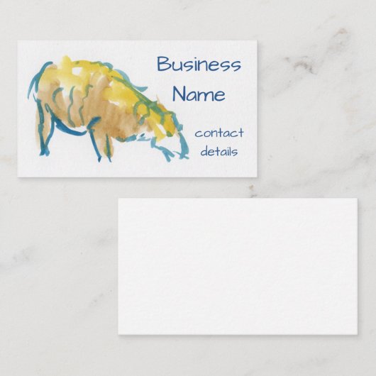 ヒツジの農家の水彩画の絵画の名刺 名刺 (正面/裏面)