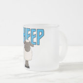 ヒツジのTシャツおよびギフト フロストグラスマグカップ (正面右)