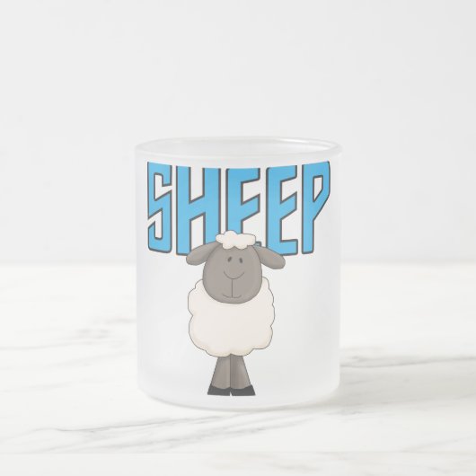 ヒツジのTシャツおよびギフト フロストグラスマグカップ (中央)