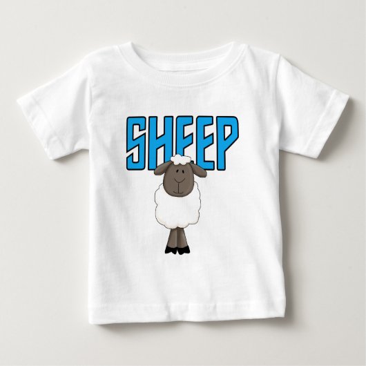 ヒツジのTシャツおよびギフト ベビーTシャツ (正面)