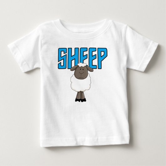 ヒツジのTシャツおよびギフト ベビーTシャツ (正面)