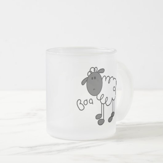 ヒツジは羊の鳴き声のTシャツおよびギフトを言います フロストグラスマグカップ (正面右)