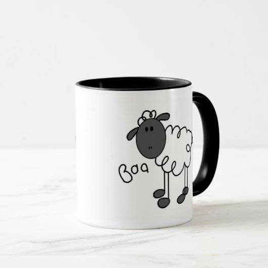 ヒツジは羊の鳴き声のTシャツおよびギフトを言います マグカップ (正面右)