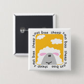 ヒツジは羊の鳴き声のTシャツおよびギフトを言います 缶バッジ (正面&裏面)