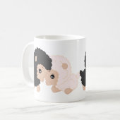 ヒツジは-白を11のozのクラシックで白いマグ襲います コーヒーマグカップ (正面左)