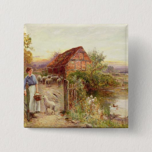 ヒツジを家に持って来ること 缶バッジ (正面)