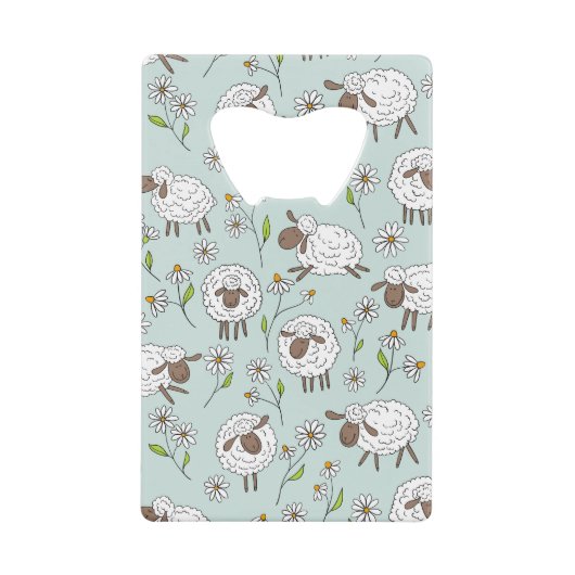 ヒツジを青い海で数える クレジットカード栓抜き (正面)