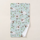 ヒツジを青い海で数える バスタオルセット (ハンドタオル)