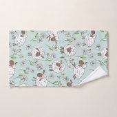 ヒツジを青い海で数える バスタオルセット (ハンドタオル)