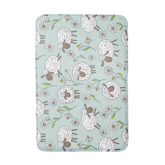 ヒツジを青い海で数える バスマット (正面縦)