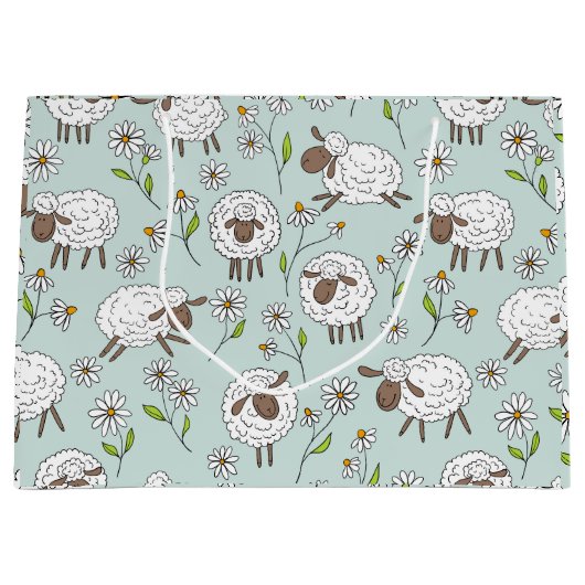 ヒツジを青い海で数える ラージペーパーバッグ (正面)