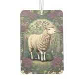 ヒツジエレガントラベンダーフローラ背景 カーエアーフレッシュナー (裏面)