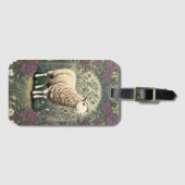 ヒツジエレガントラベンダーフローラ背景 ラゲッジタグ (正面横)