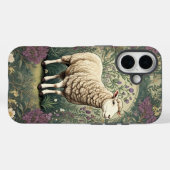 ヒツジエレガントラベンダーフローラ背景 Case-Mate iPhoneケース (裏面 (横))