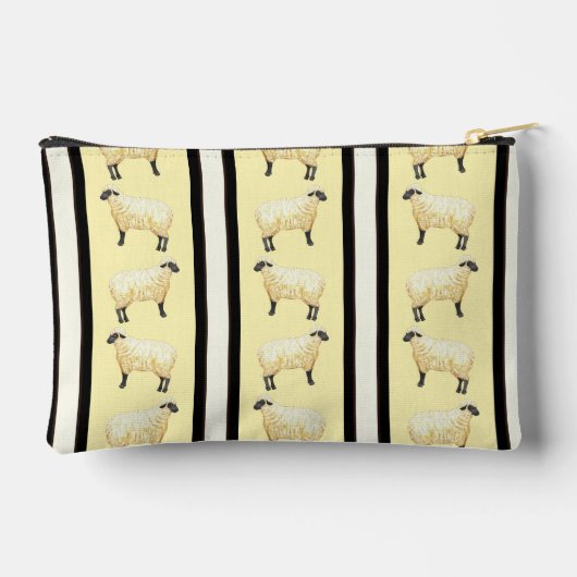 ヒツジストライプジッパーバッグ アクセサリーポーチ (裏面)