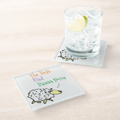 ヒツジデザイン用最高のパパガラスコースター ガラスコースター (アングル)