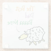 ヒツジデザイン用最高のパパガラスコースター ガラスコースター (裏面)