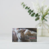 ヒツジポートレート、農家&ブッチャー 名刺 (スタンド正面)