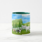 ヒツジ及びボーダーコリーの信号器のマグ マグカップ (中央)