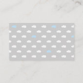 ヒツジ及び雲のおむつのラッフルの挿入物(灰色及び青) エンクロージャーカード (裏面)