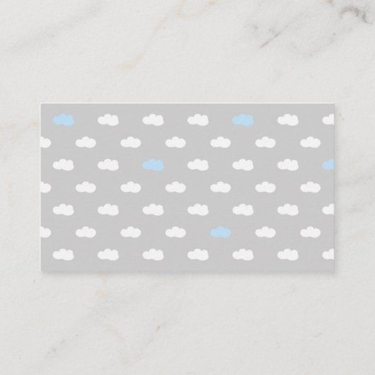 ヒツジ及び雲のおむつのラッフルの挿入物(灰色及び青) エンクロージャーカード (裏面)