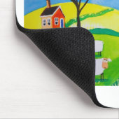 ヒツジ牛民俗絵画 マウスパッド (コーナー)