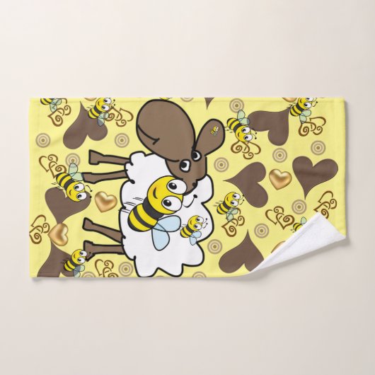 ヒツジ茶色のヒツジの手バスルームのタオルセット バスタオルセット (ハンドタオル)