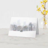 ヒツジ草原、セントラル・パークのカップル カード (黄色い花)