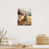 ヒツジ農園動物アートプリントポスター ポスター (キッチン)