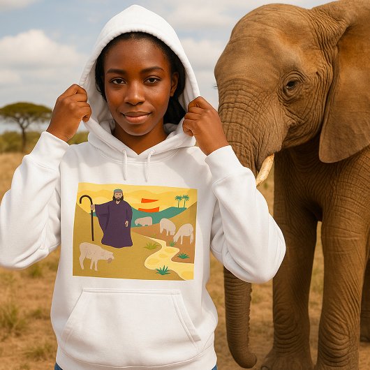 ヒツジ飼とヒツジの群れ パーカ