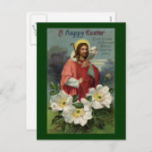 ヒツジ飼のキリストヴィンテージ復活祭 シーズンポストカード (正面/裏面)