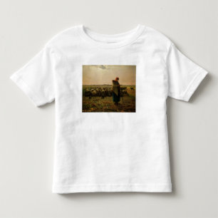 ヒツジ飼の娘とヒツジの群れ, 1863 トドラーTシャツ