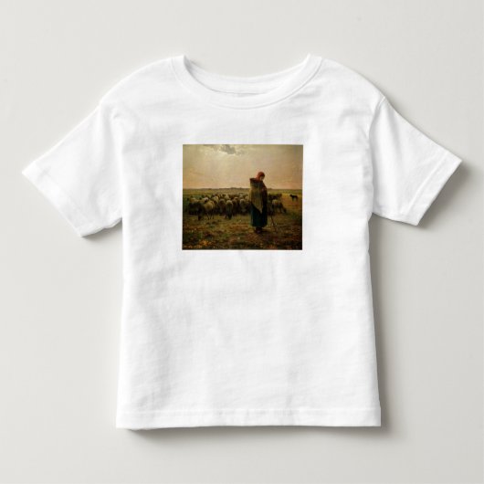 ヒツジ飼の娘とヒツジの群れ, 1863 トドラーTシャツ (正面)