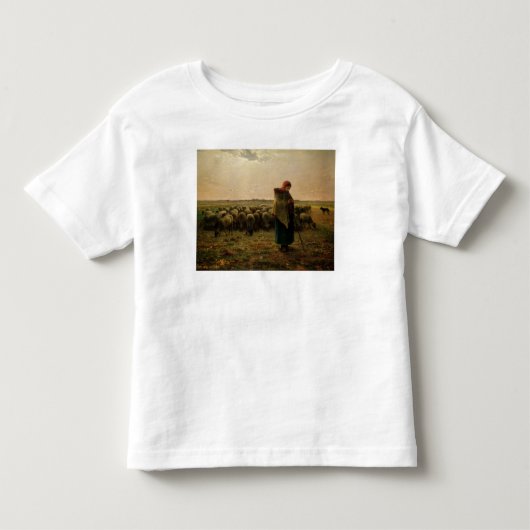 ヒツジ飼の娘とヒツジの群れ, 1863 トドラーTシャツ (正面)