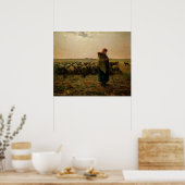 ヒツジ飼の娘とヒツジの群れ， 1863 ポスター (キッチン)