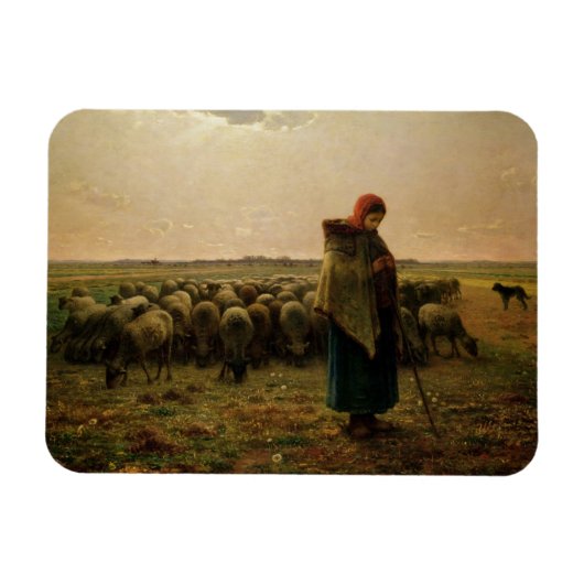 ヒツジ飼の娘とヒツジの群れ, 1863 マグネット (横)
